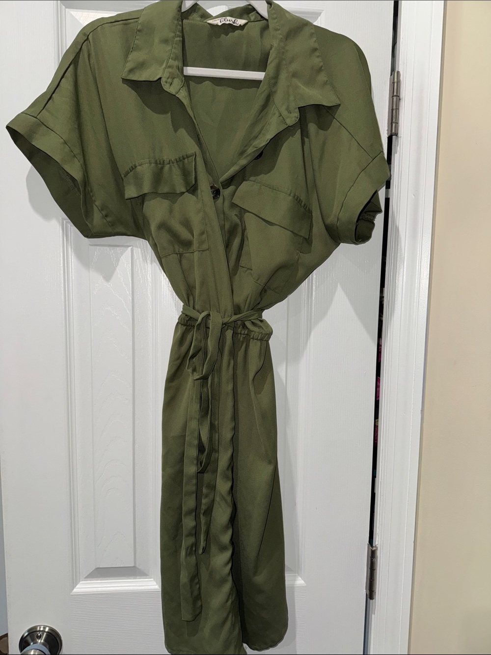 Blush Olive Green Dress Top with Branded Label